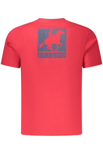 US GRAND Herren-T-Shirt mit kurzen Ärmeln, rot