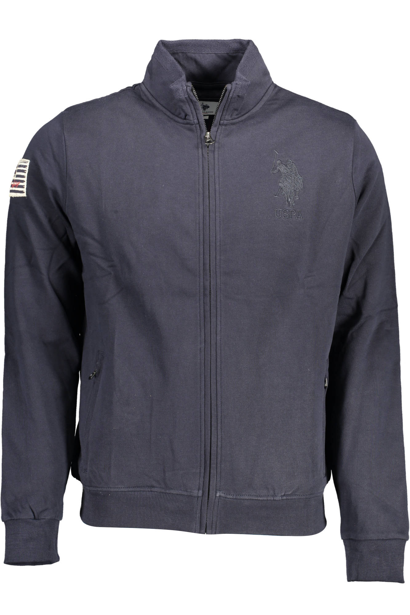 US POLO SWEATSHIRT MIT REISSVERSCHLUSS BLAU HERREN