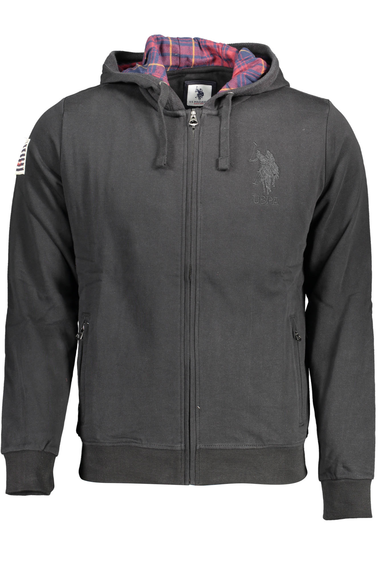 US POLO ASSN. Herren-Sweatshirt, schwarz, mit Reißverschluss