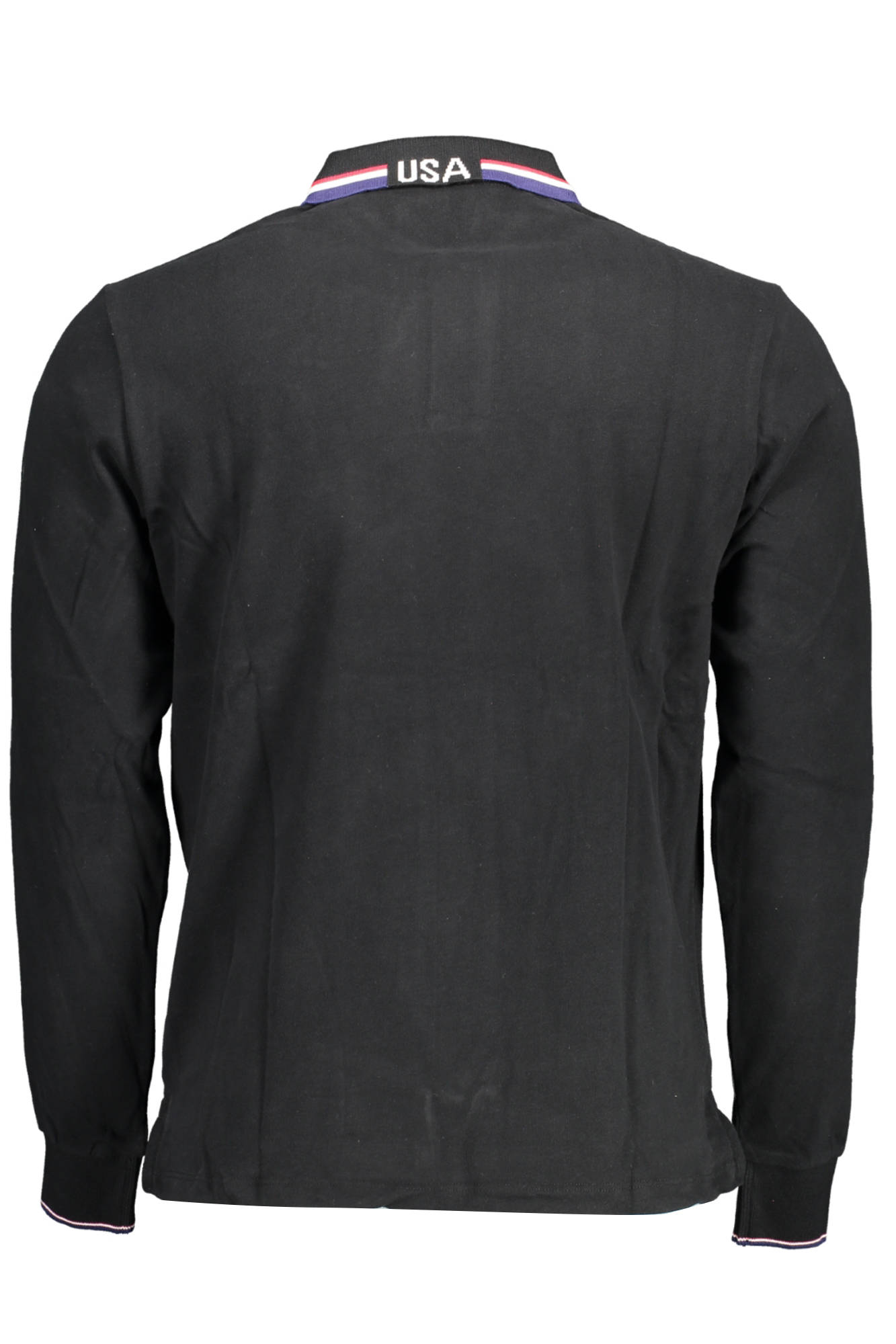 US POLO ASSN. Herren-Poloshirt mit langen Ärmeln, Schwarz